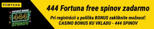 444 Fortuna free spinov zadarmo