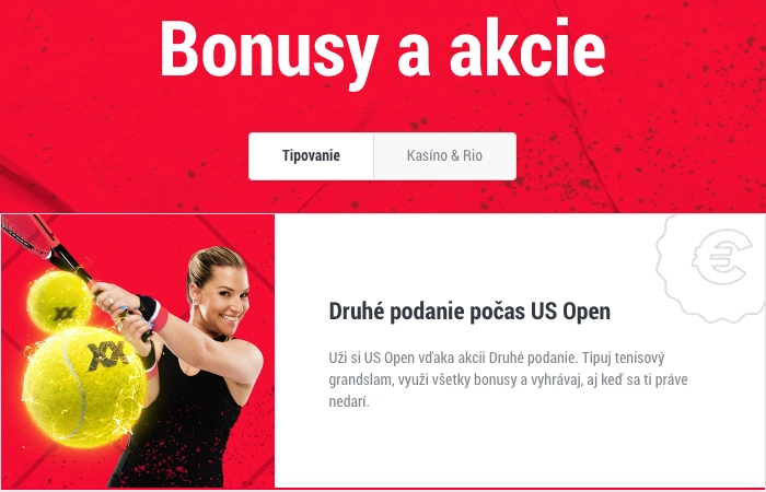 Kde nájdem Doxxbet Druhé podanie na US Open