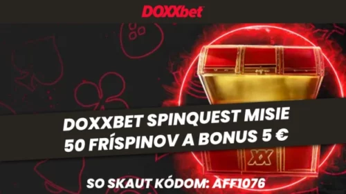 Doxxbet Spinquest misie – 50 fríspinov a bonus 5€