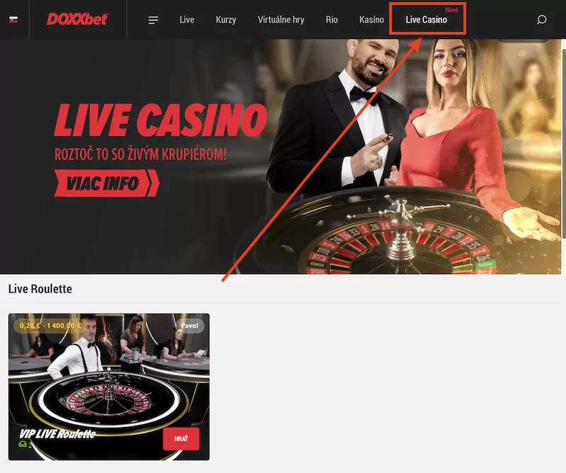 Ako hrať Doxxbet live casino