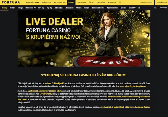 Ako hrať Fortuna live casino