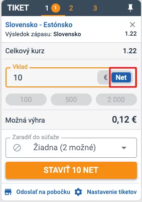 Ako podať stávku za Nety