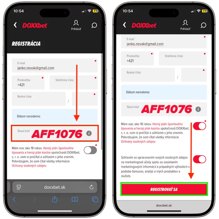 Doxxbet promo kód SK dne