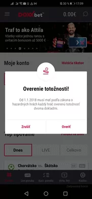 Overenie totožnosti v Doxxbet registrácii