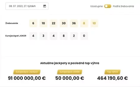 Eurojackpot hra