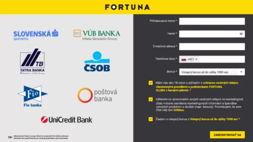 Fortuna registrácia