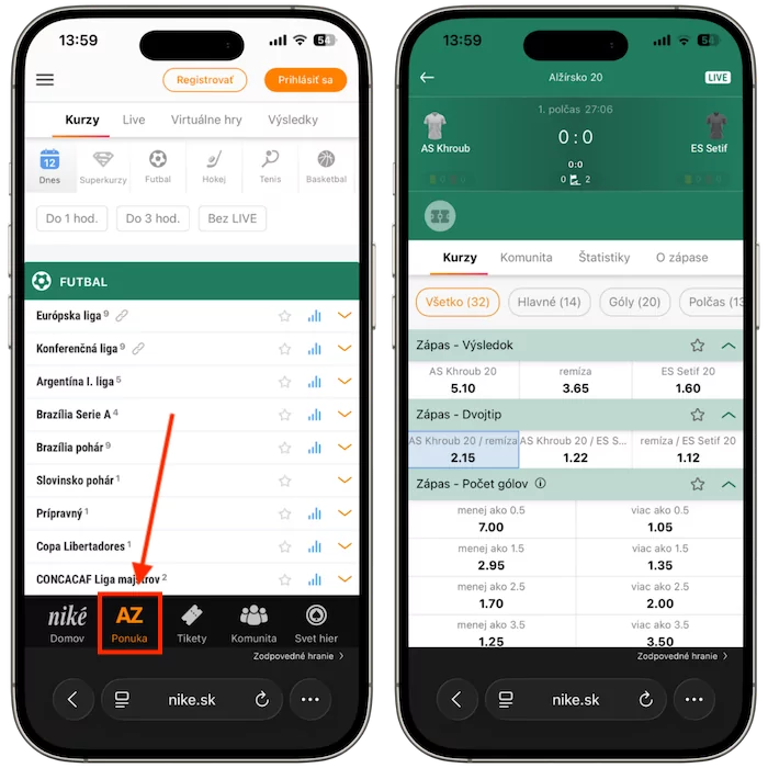 Nike Športové stávkovanie
