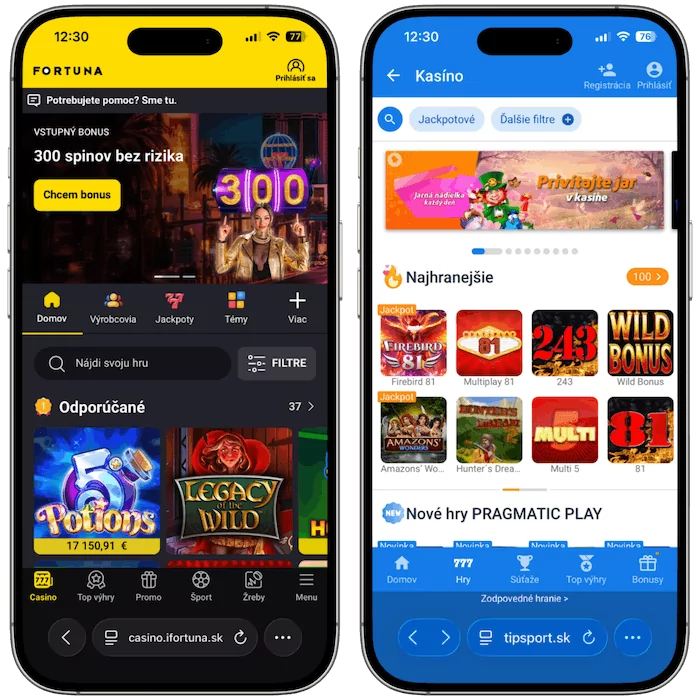 Online casino Fortuna vs Tipsport