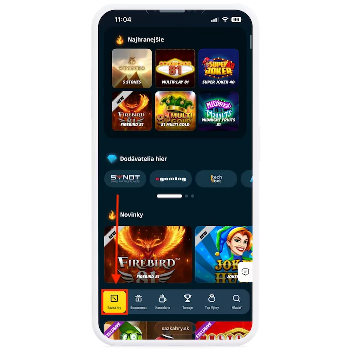 Ponuka hier na Sazke
