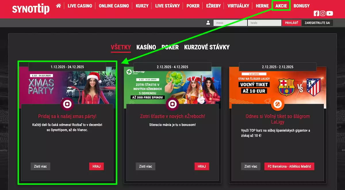 Promo akcia Synottip adventný kalendár