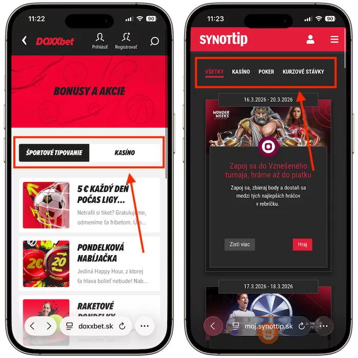 Promo akcie DOXXbet vs Synottip