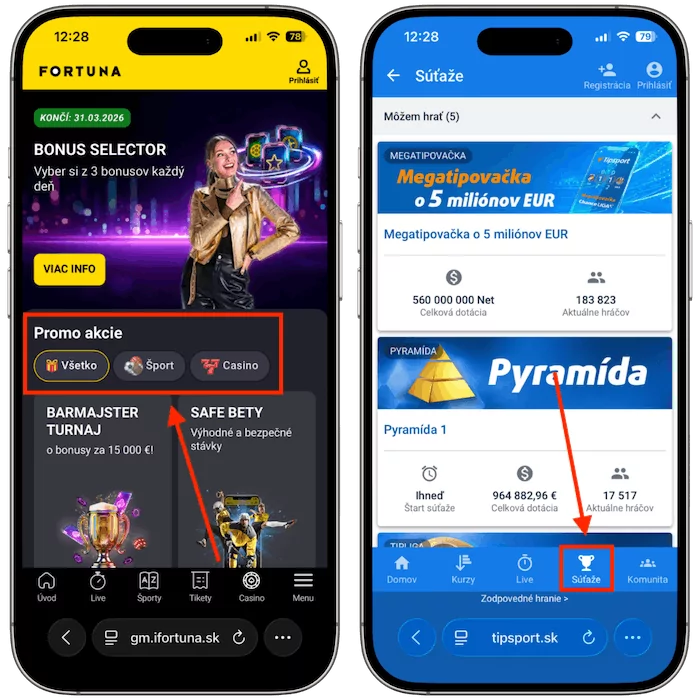 Promo akcie Fortuna vs Tipsport