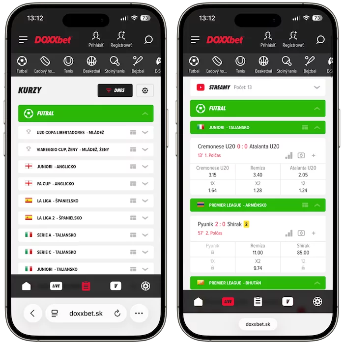 Športové stávkovanie DOXXbet