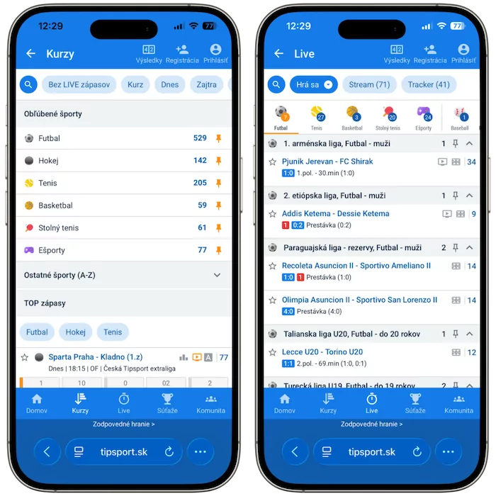 Športové stávkovanie Tipsport