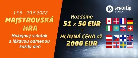 Synottip majstrovská hra o 2 000 € a 50 €