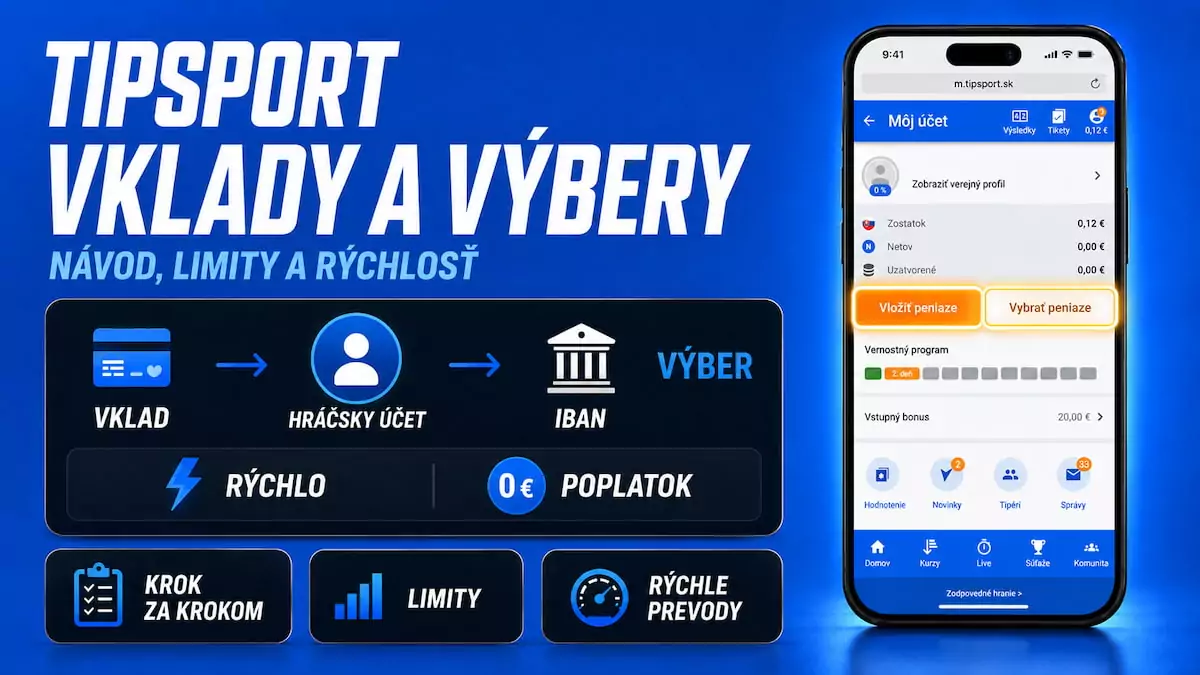 Tipsport vklady a výbery