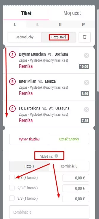 Ako vytvoriť rozpisový tiket v DOXXbete