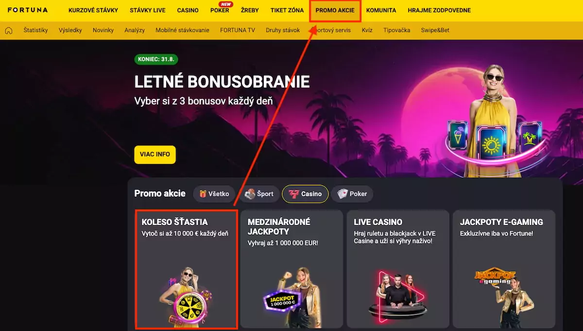 Kde nájdem Fortuna koleso šťastia