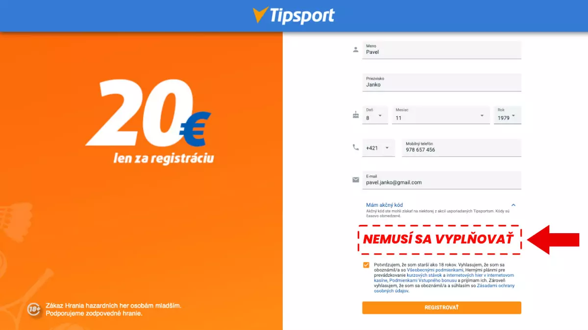Tipsport akčný kód
